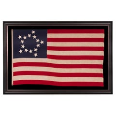 15 Star Antique American Flag, Kentucky Statehood, Rare Star Configuration