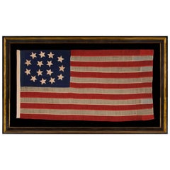 Antique 15 Stars in a Circular Medallion with a Square of Stars in the Center