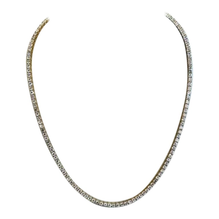Collana Tennis con diamanti da 15 TCW in oro rosa 14k