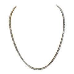 Collana Tennis con diamanti da 15 TCW in oro rosa 14k