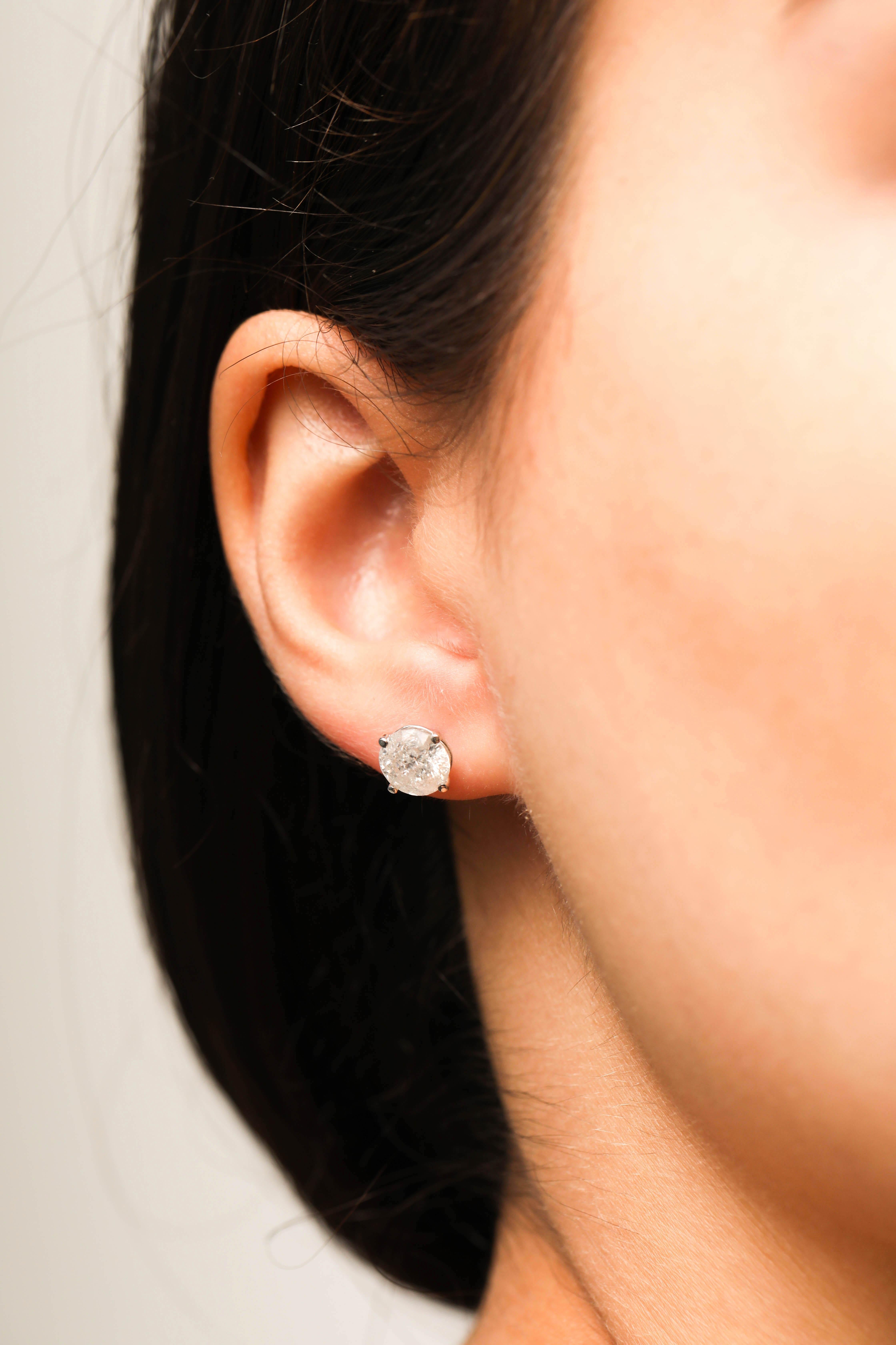 ear studs solitaire 1.5 ct