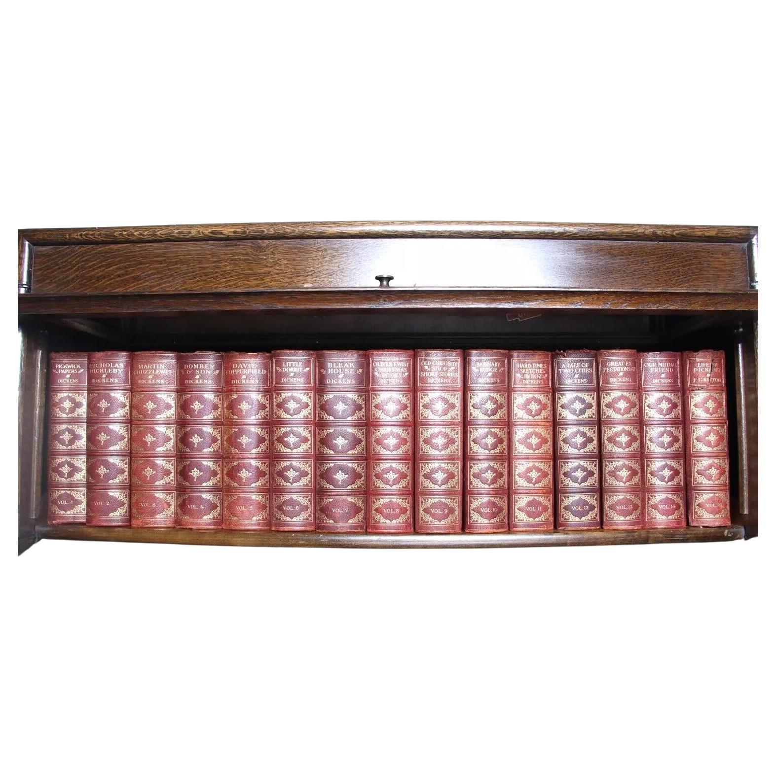 15 Volumes Vintage Charles Dickens Library Display Books