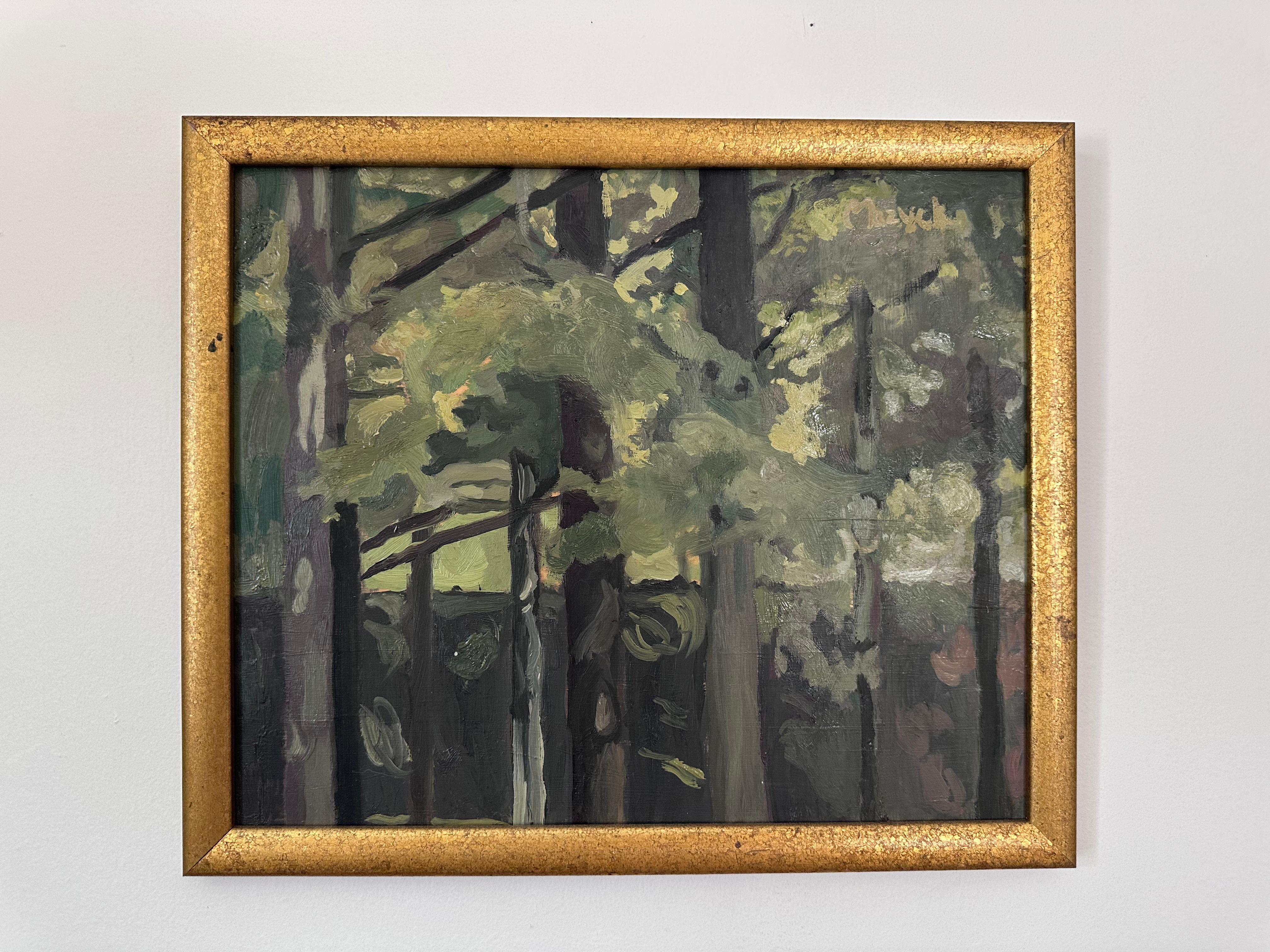 15" X 13" "Through The Woods" Original Painting by Mayzck en vente