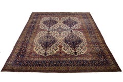 15 x 22 Unique Antique Kerman Persian Red Wool Rug with Allover Design