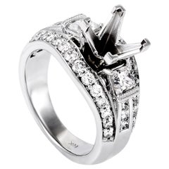 1.50 Carat 14 Karat White Gold Diamond Engagement Ring Mounting