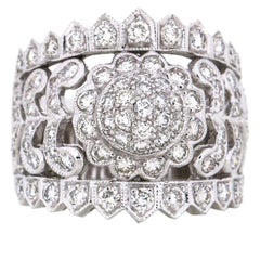 1.50 Carat 18 Karat White Gold Diamond Band Ring