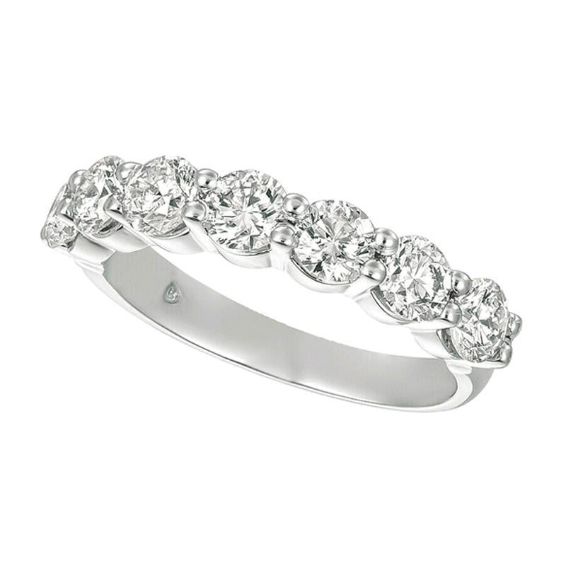 For Sale:  1.50 Carat 7 Stone Natural Diamond Ring Band G SI 14K White Gold