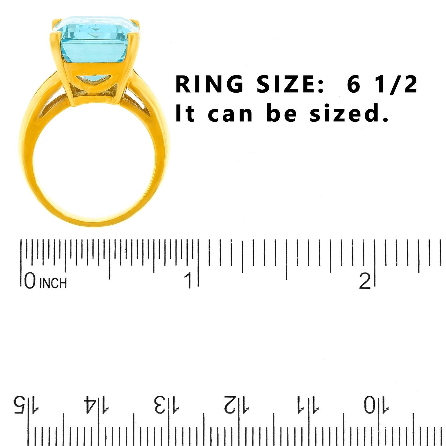 15.0 Carat Aquamarine and Diamond Ring For Sale 1