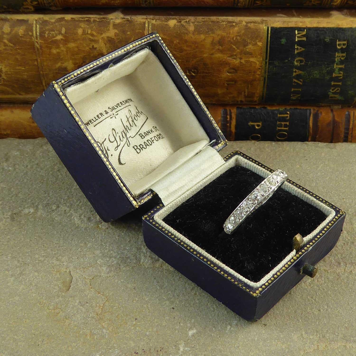 1.50 Carat Art Deco Old European Cut Diamond Eternity/Wedding Ring, Platinum In Excellent Condition In Yorkshire, West Yorkshire