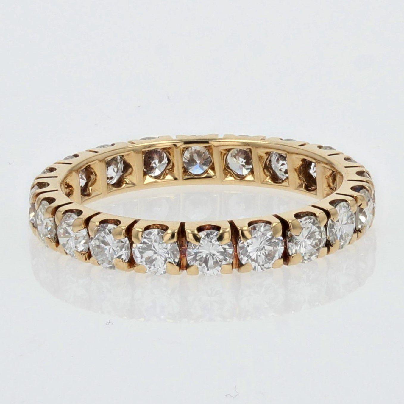 1, 50 Carat Brillant Cut Diamonds 18 Karat Yellow Gold Wedding Ring For Sale 2