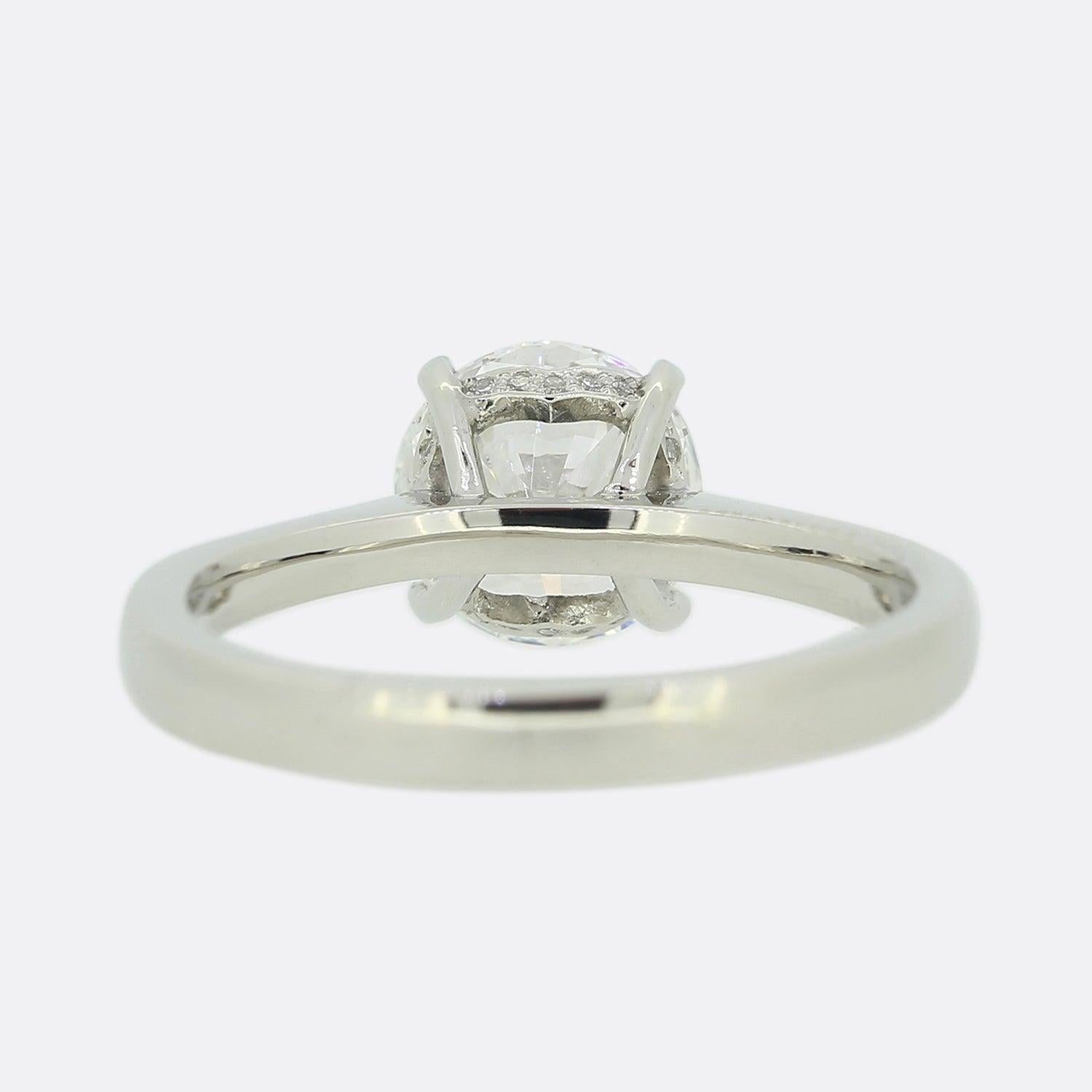 Modern 1.50 Carat Brilliant Cut Diamond Solitaire Engagement Ring For Sale
