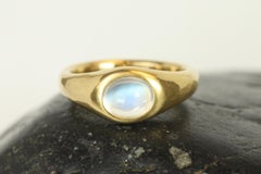 1.50 Carat Rainbow Moonstone Gypsy Ring in 22K Yellow Gold