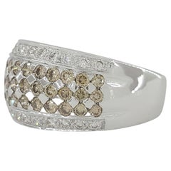 Used 1.50 Carat Champagne and White Diamond Band Ring