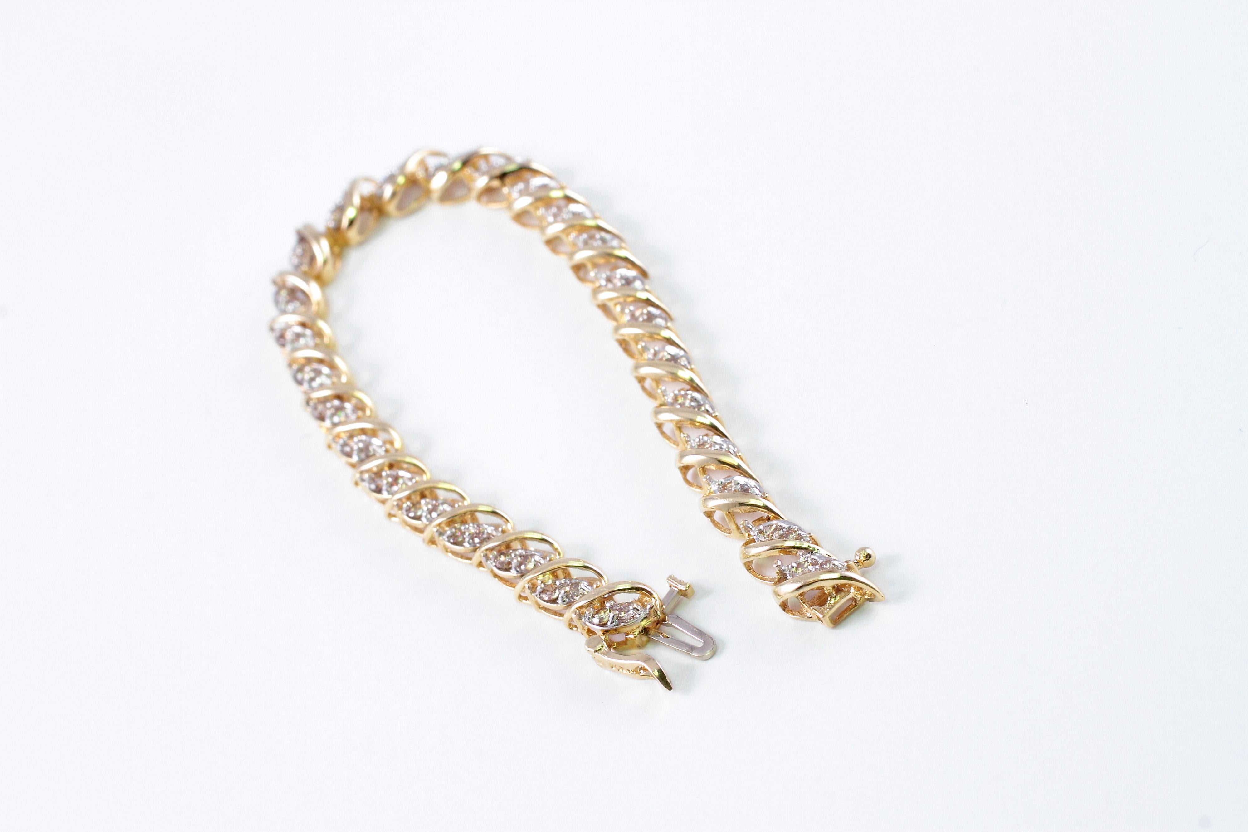 1.50 Carat Diamond Bracelet in 14 Karat Yellow Gold 1