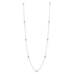 1.50 Carat Diamond by The Yard Necklace G SI 14 Karat White Gold 20 Pointers