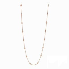 1.50 Carat Diamond Bezel Necklace G SI 14K Rose Gold 14 Stones