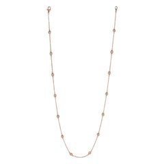 Collana con diamanti da 1,50 carati G SI in oro rosa 14K 14 pietre
