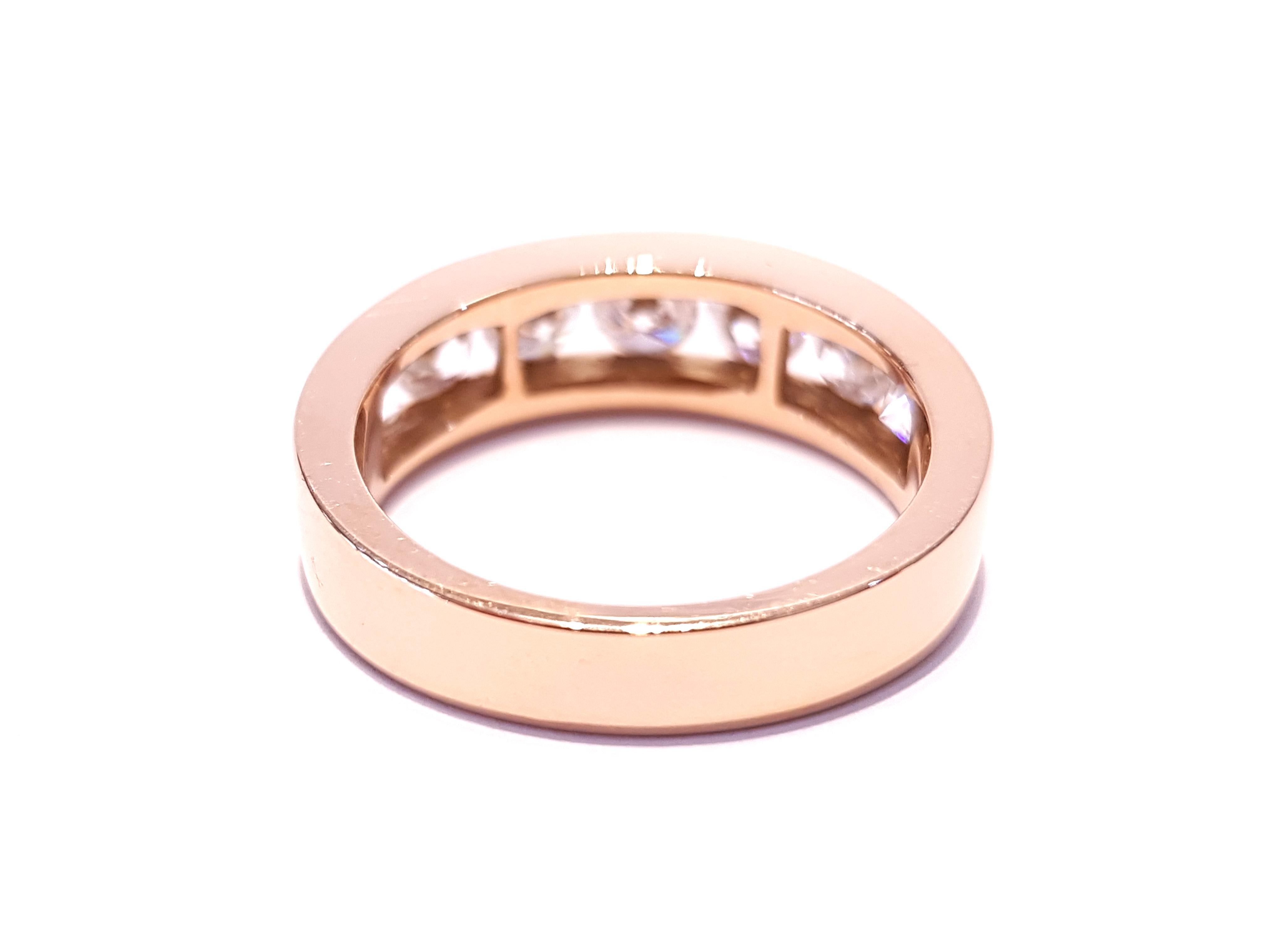 Anneau d'éternité en or rose 18 carats serti de 1,50 carat de diamants   Pour femmes en vente