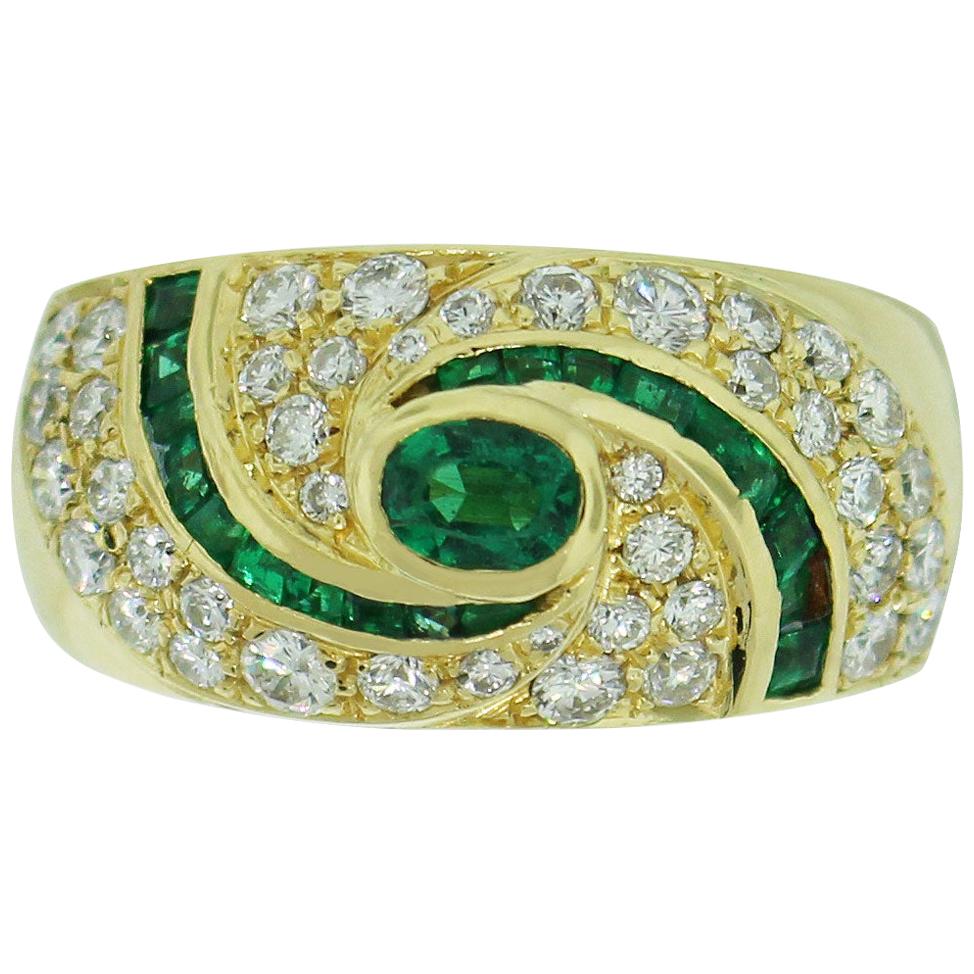 1.50 Carat Diamond Emerald Ring