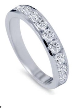 1.50 Carat Diamond Eternity Anniversary Band, Channel Set 14 Karat White Gold