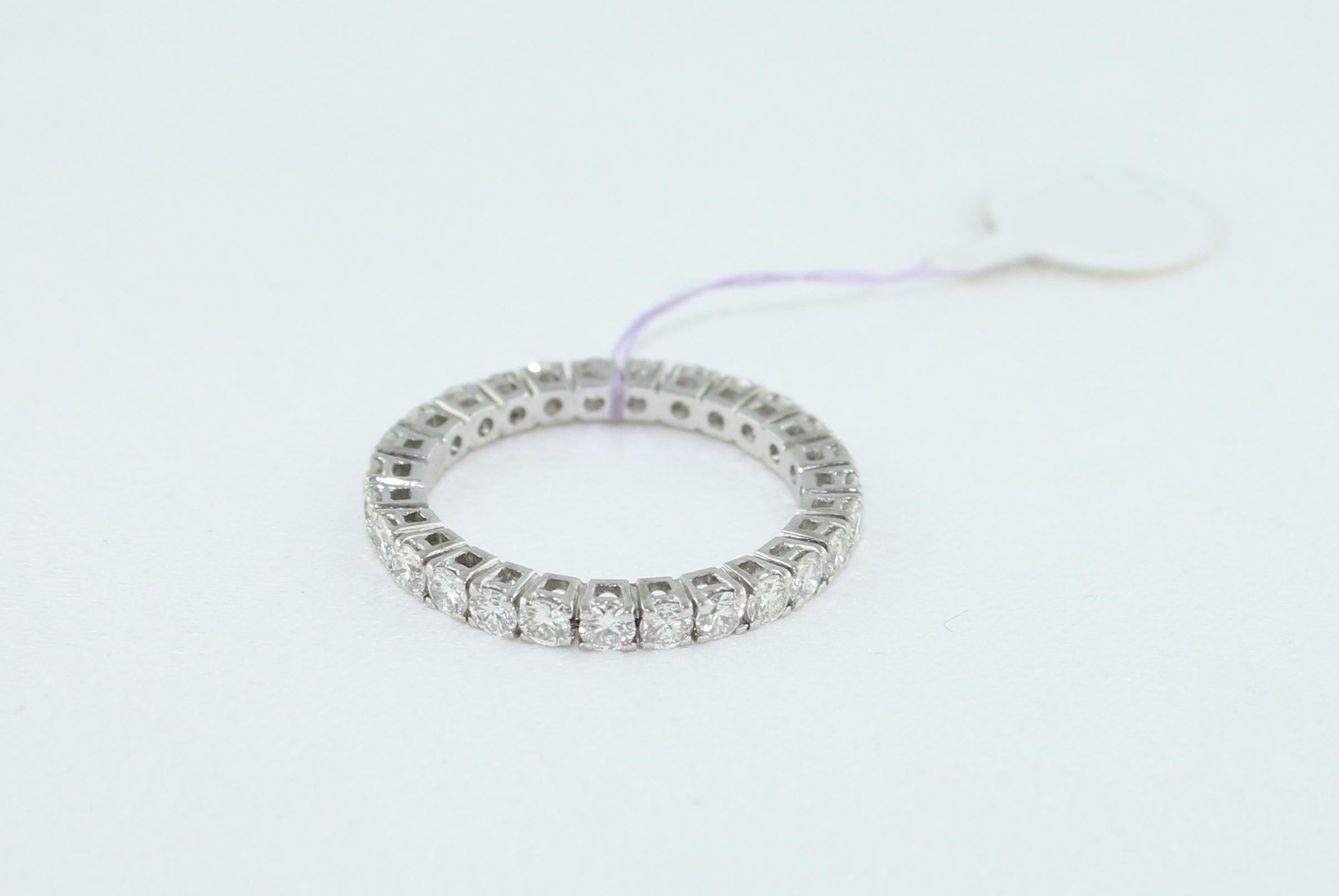 1.50 Carat Diamond Gold Round Eternity Band For Sale 3