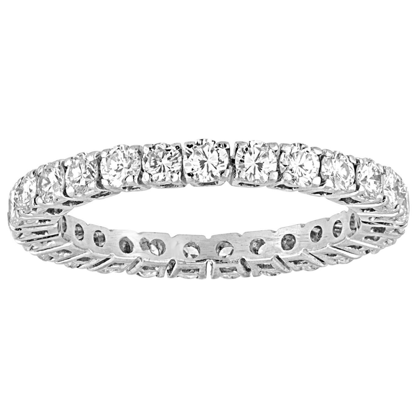 1.50 Carat Diamond Gold Round Eternity Band For Sale