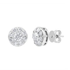 1.50 Carat Diamond 14K White Gold Prong Set Stud Earrings