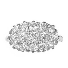 1.50 Carat Diamond Halo White Gold Cluster Cocktail Ring