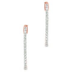 1.50 Carat Diamond Hoop Braided Earring in 14 Karat Gold