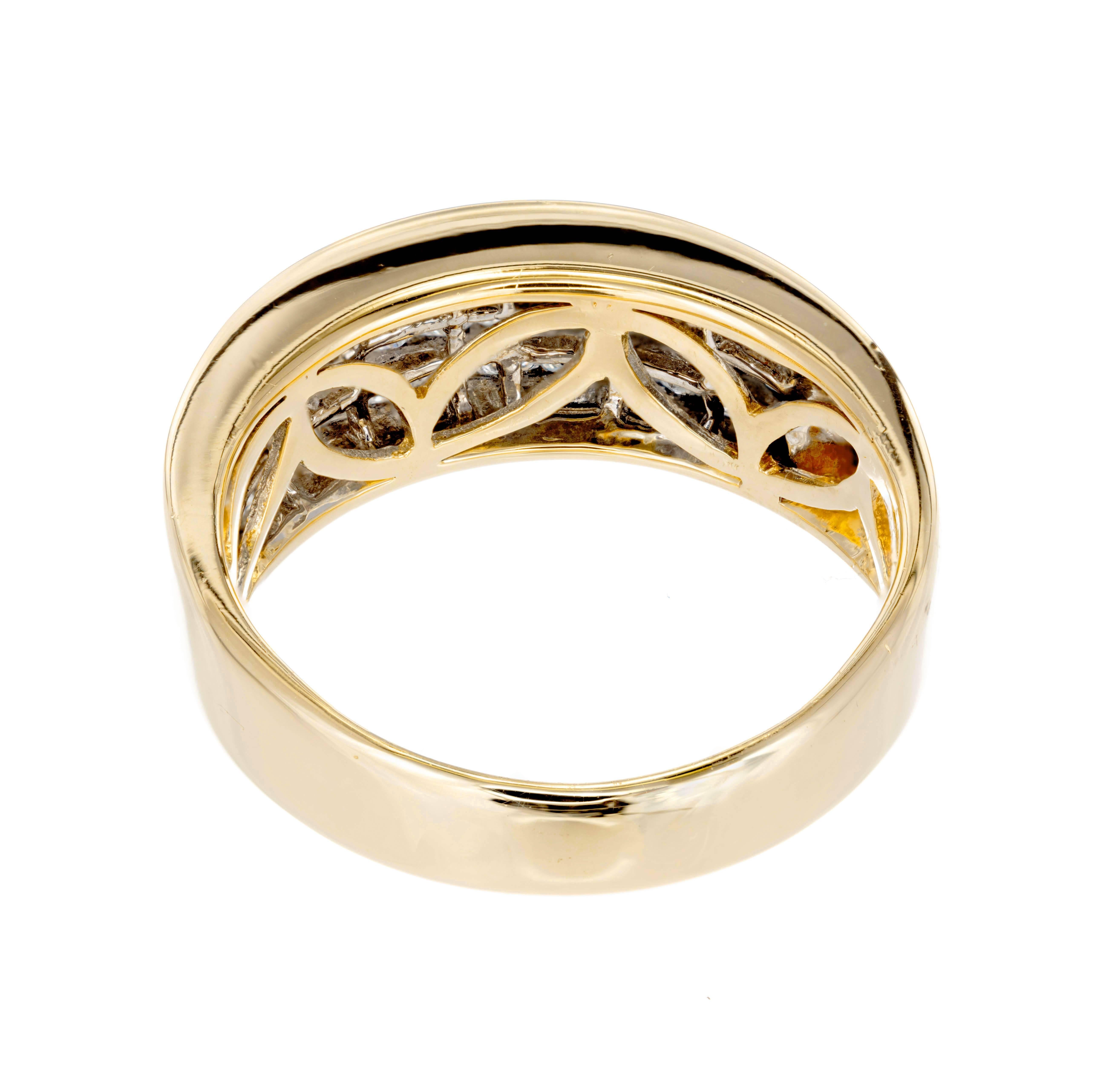Taille princesse Bague à anneau en or sertie de diamants de 1,50 carat à monture invisible en vente