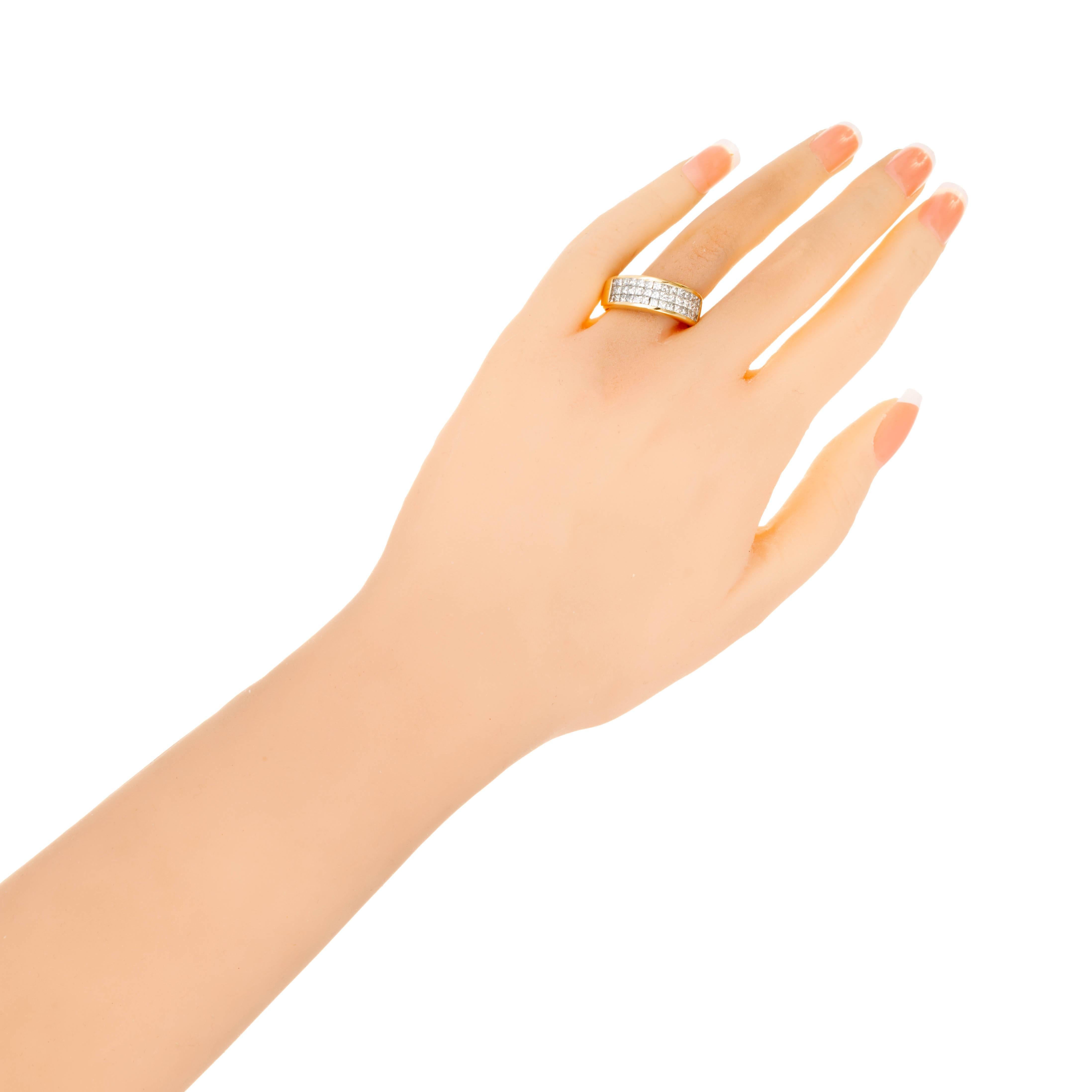 Women's 1.50 Carat Diamond Invisible Set Gold Band Ring For Sale