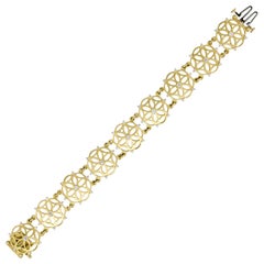 1.50 Carat Diamond Open Work Floral Link Bracelet 18 Karat in Stock