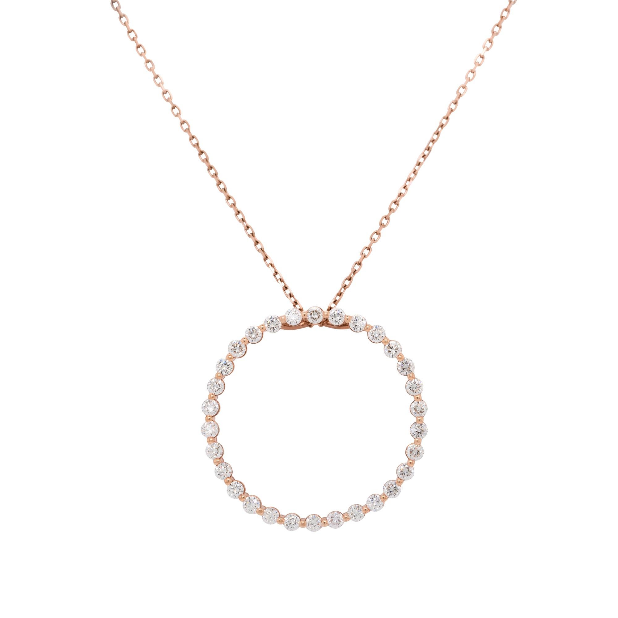 1,50 Carati Diamante Pave Grande Anello Collana 14 Carati in stock in vendita 3