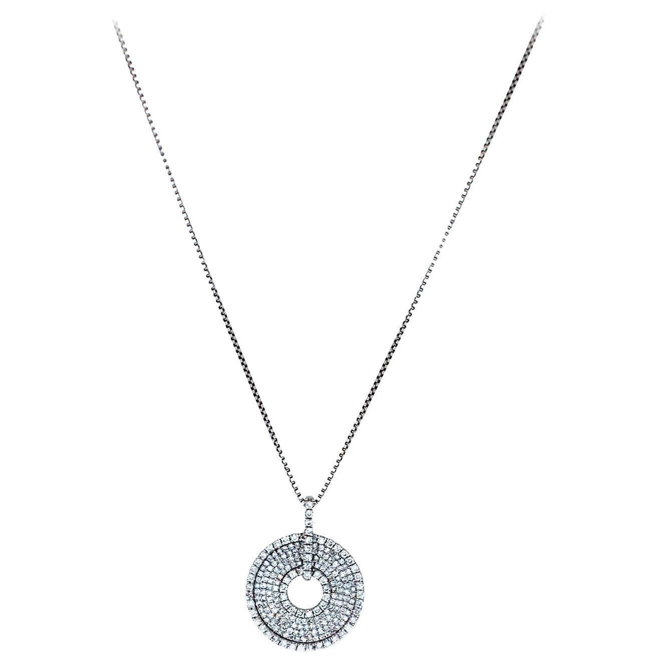 50 Pesos Centenario Coin 3.5 Carats of Diamonds Large Pendant at
