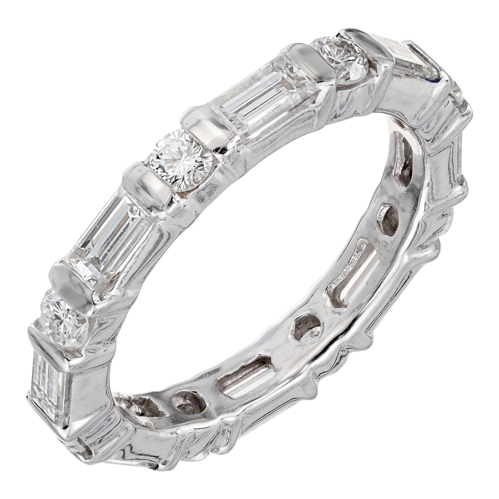 Bracelet éternité en platine avec diamant de 1,50 carat
