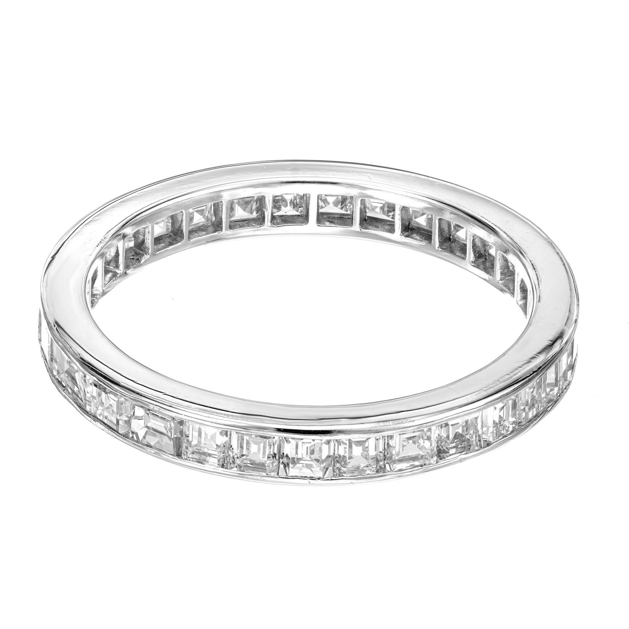 Square Cut 1.50 Carat Diamond Platinum Eternity Band Ring For Sale