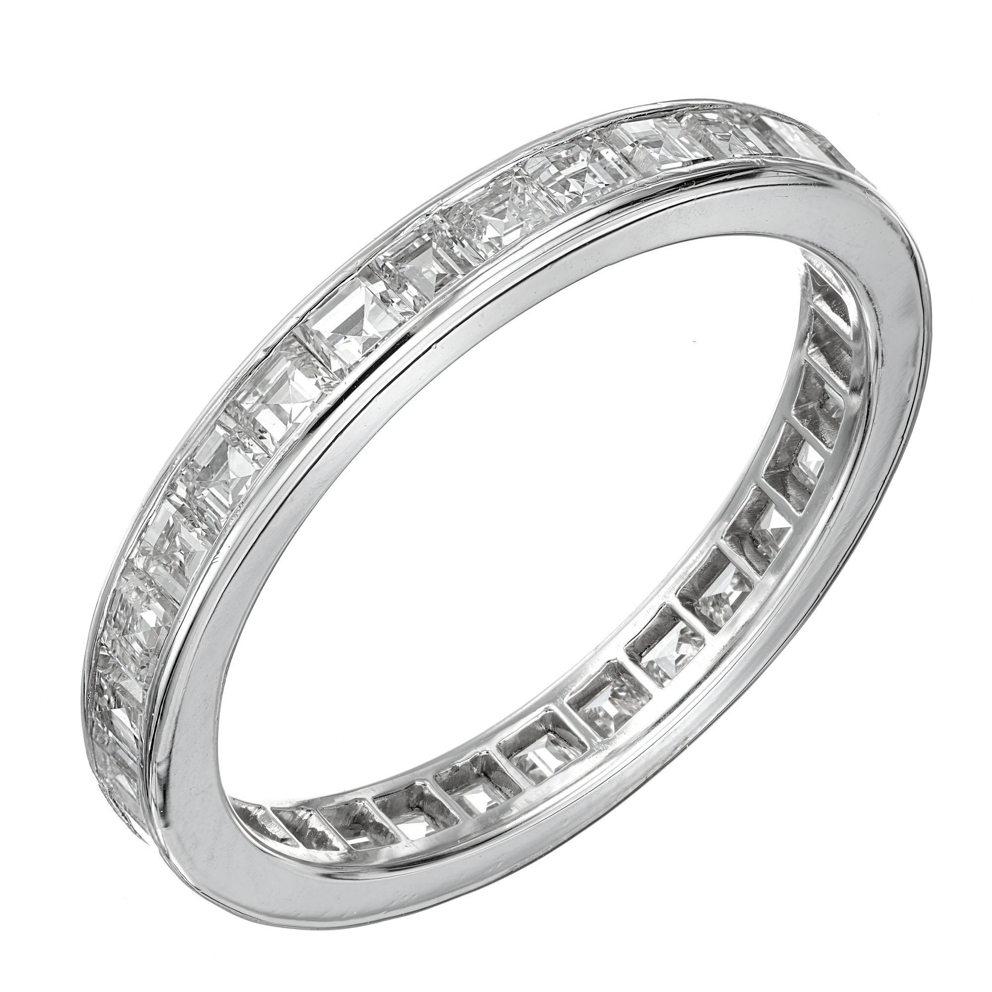 1.50 Carat Diamond Platinum Eternity Band Ring In Excellent Condition For Sale In Stamford, CT