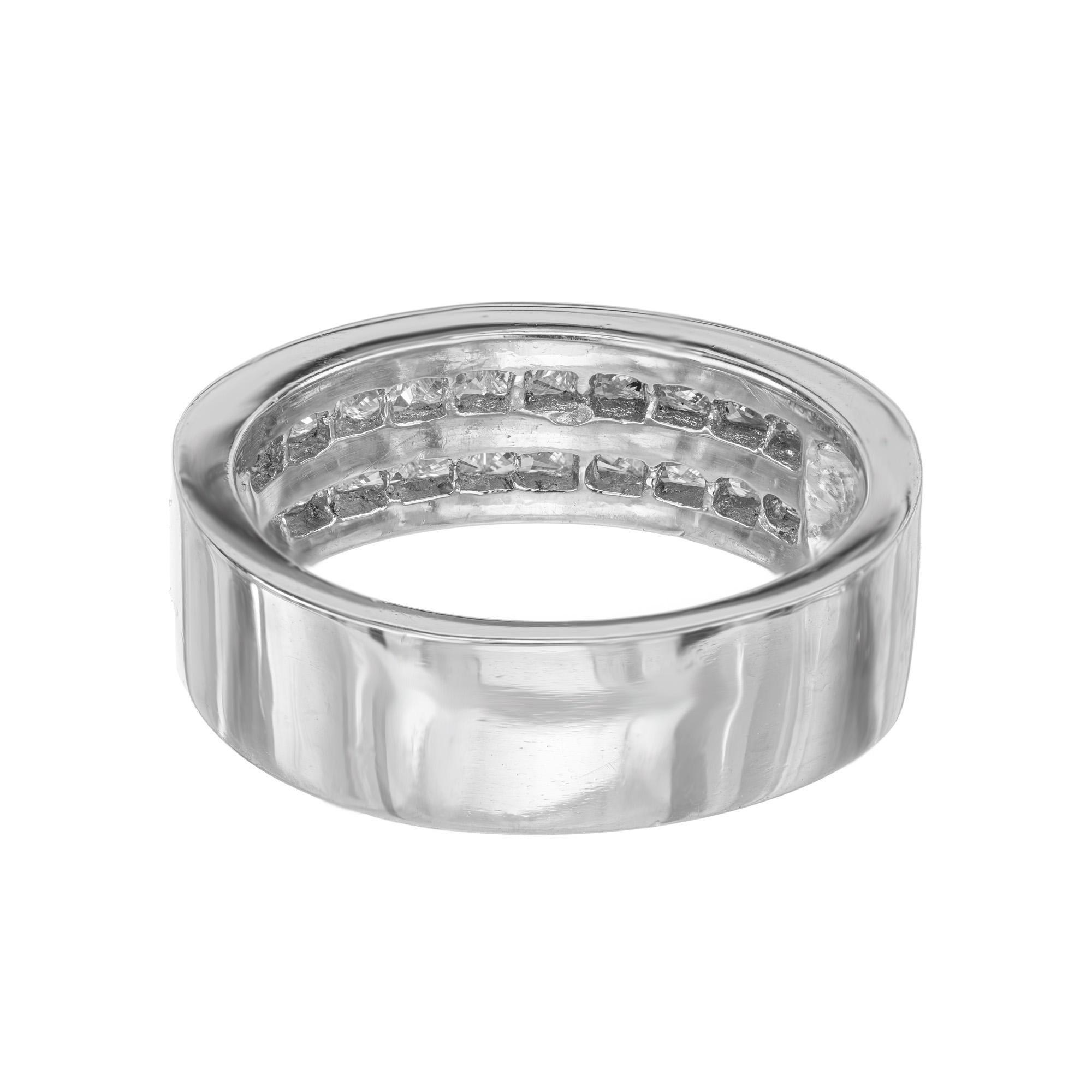 1,50 Karat Diamant Prinzessinnenschliff Zweireihiger Ehering aus Platin im Angebot 1