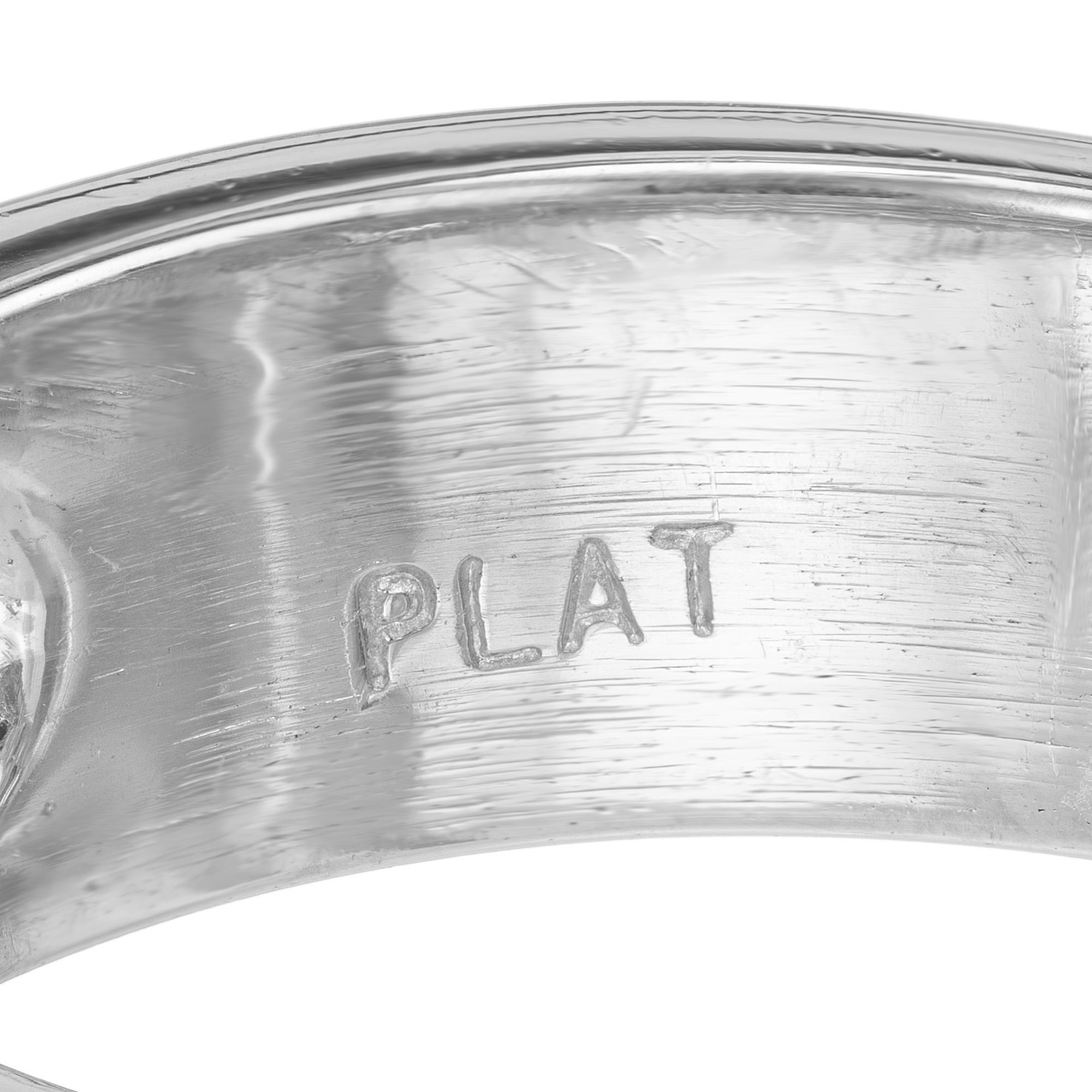1,50 Karat Diamant Prinzessinnenschliff Zweireihiger Ehering aus Platin im Angebot 2