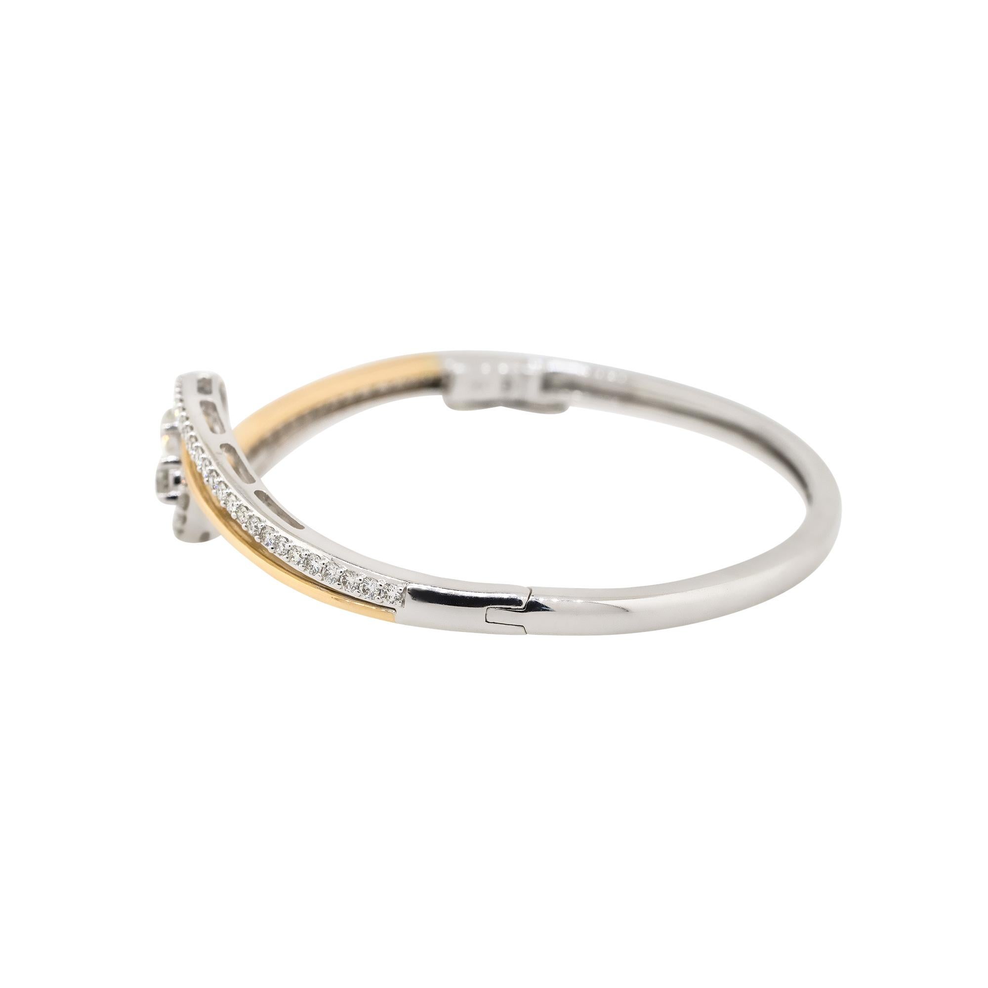 1,50 Karat Diamant Wirbel Armreif Armband 14 Karat auf Lager im Zustand „Hervorragend“ in Boca Raton, FL