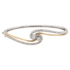Bracciale con diamanti a spirale da 1,50 carati 14 carati In magazzino