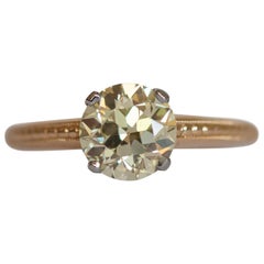 Antique 1.50 Carat Diamond Yellow Gold Engagement Ring