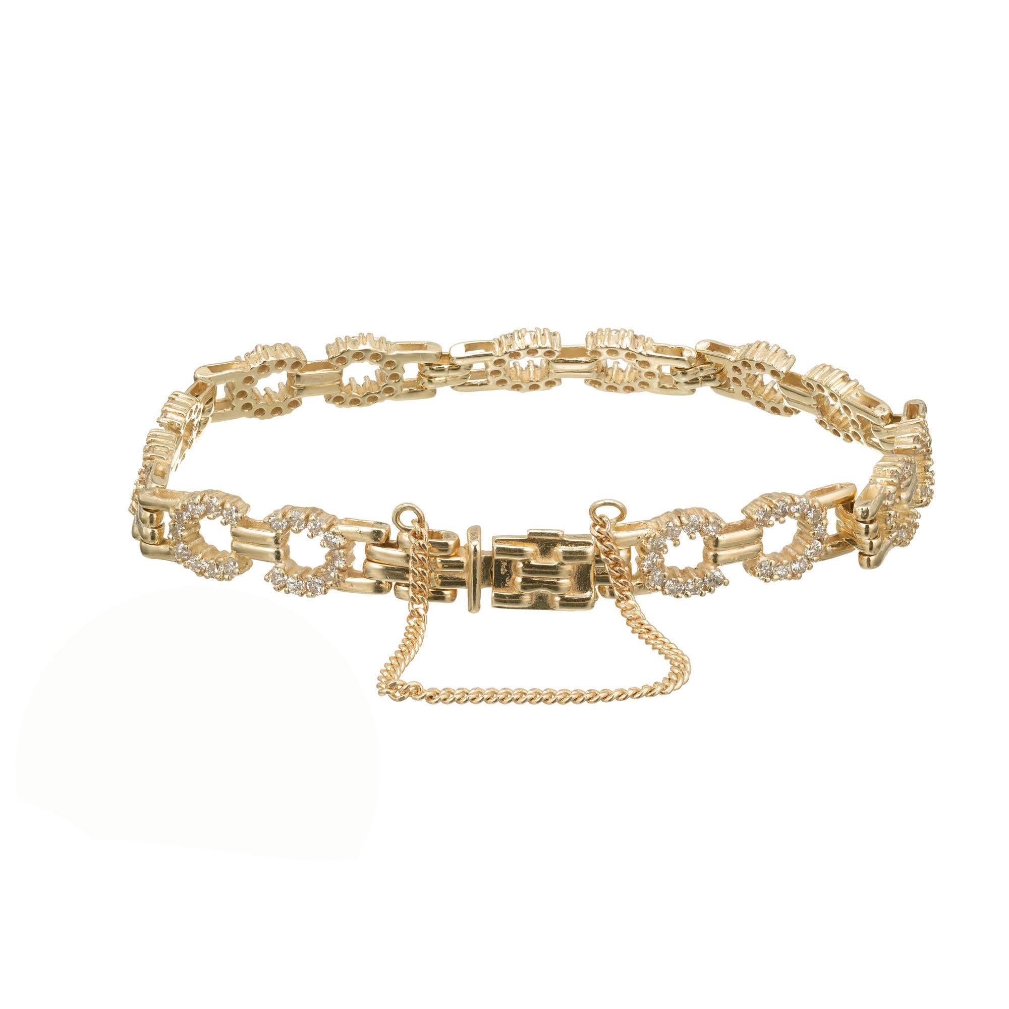  Bracelet à maillons en or jaune avec diamants de 1,50 carat Pour femmes 