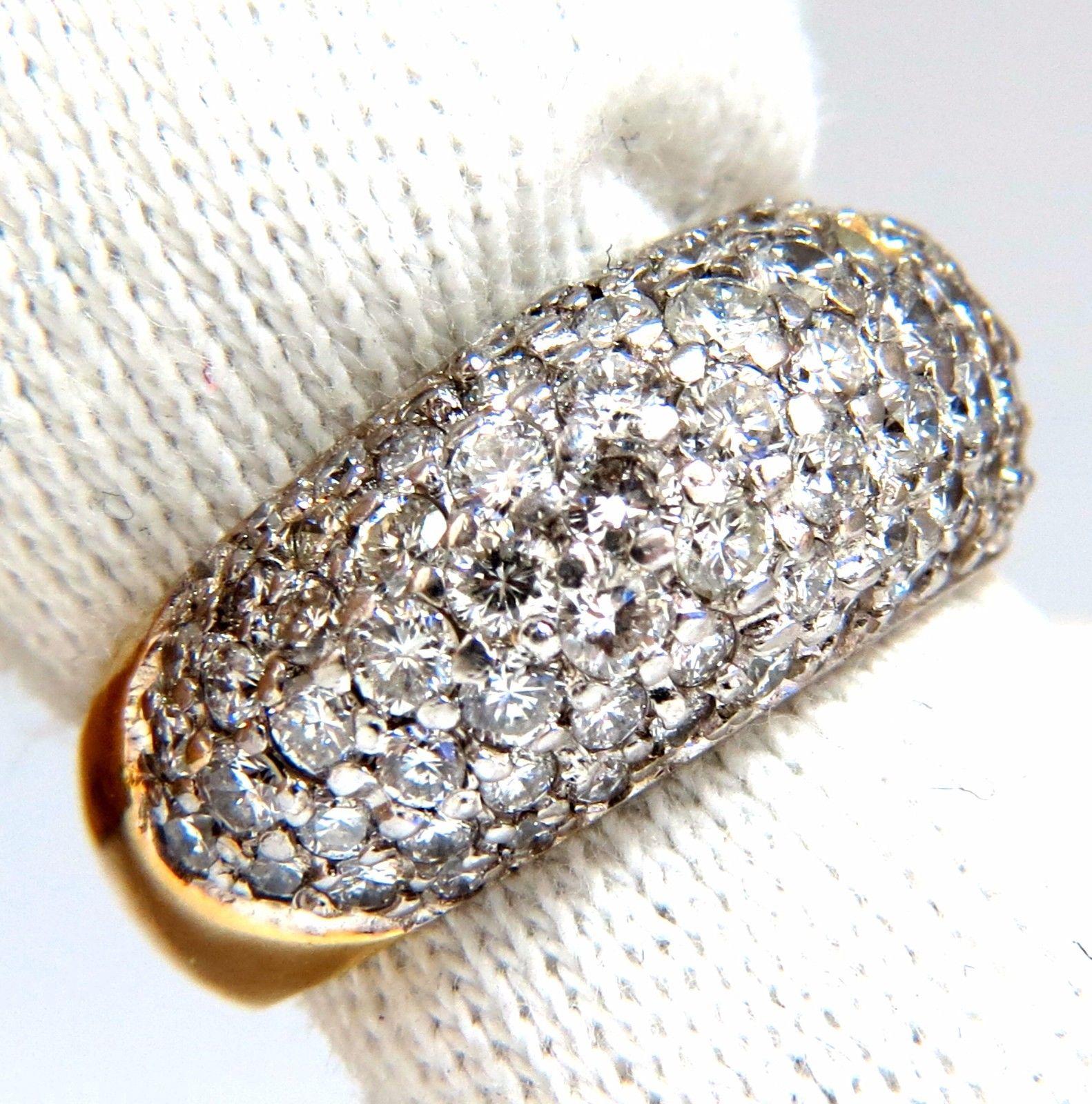 1.50 Carat Diamonds Dome Ring Bead Set 14 Karat In New Condition In New York, NY
