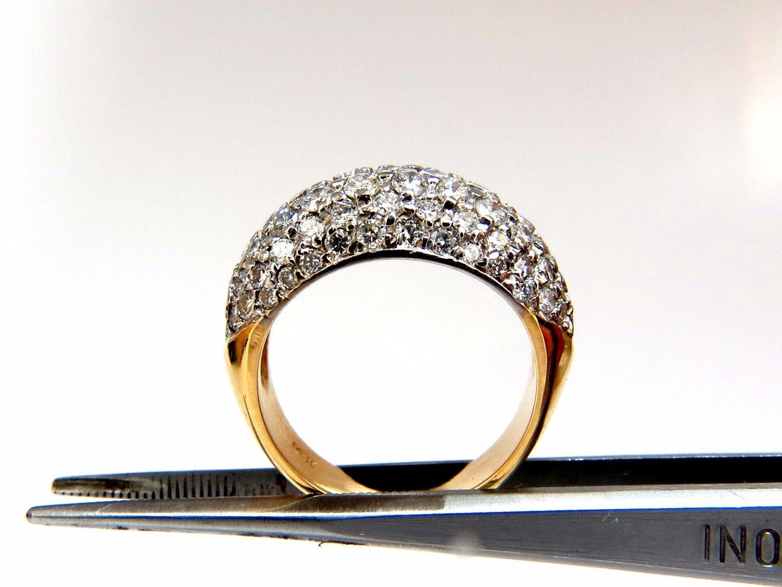 1.50 Carat Diamonds Dome Ring Bead Set 14 Karat 1