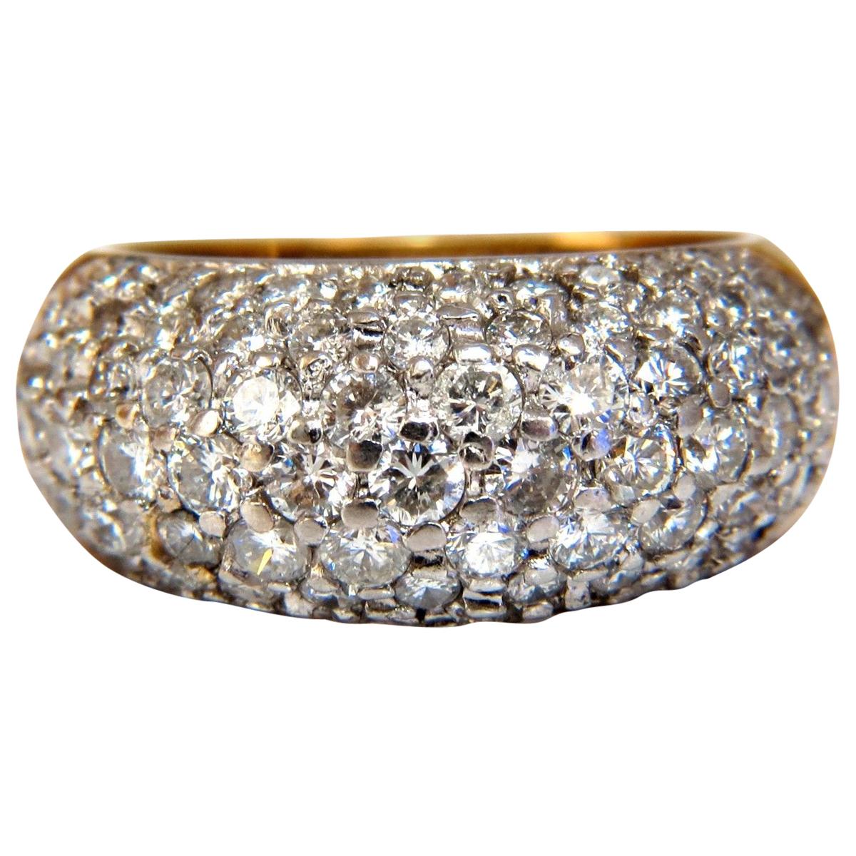 1.50 Carat Diamonds Dome Ring Bead Set 14 Karat