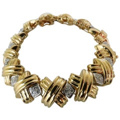 1.50 Carat Diamonds Heavy Classic "X" Bracelet 14 Karat Best!*