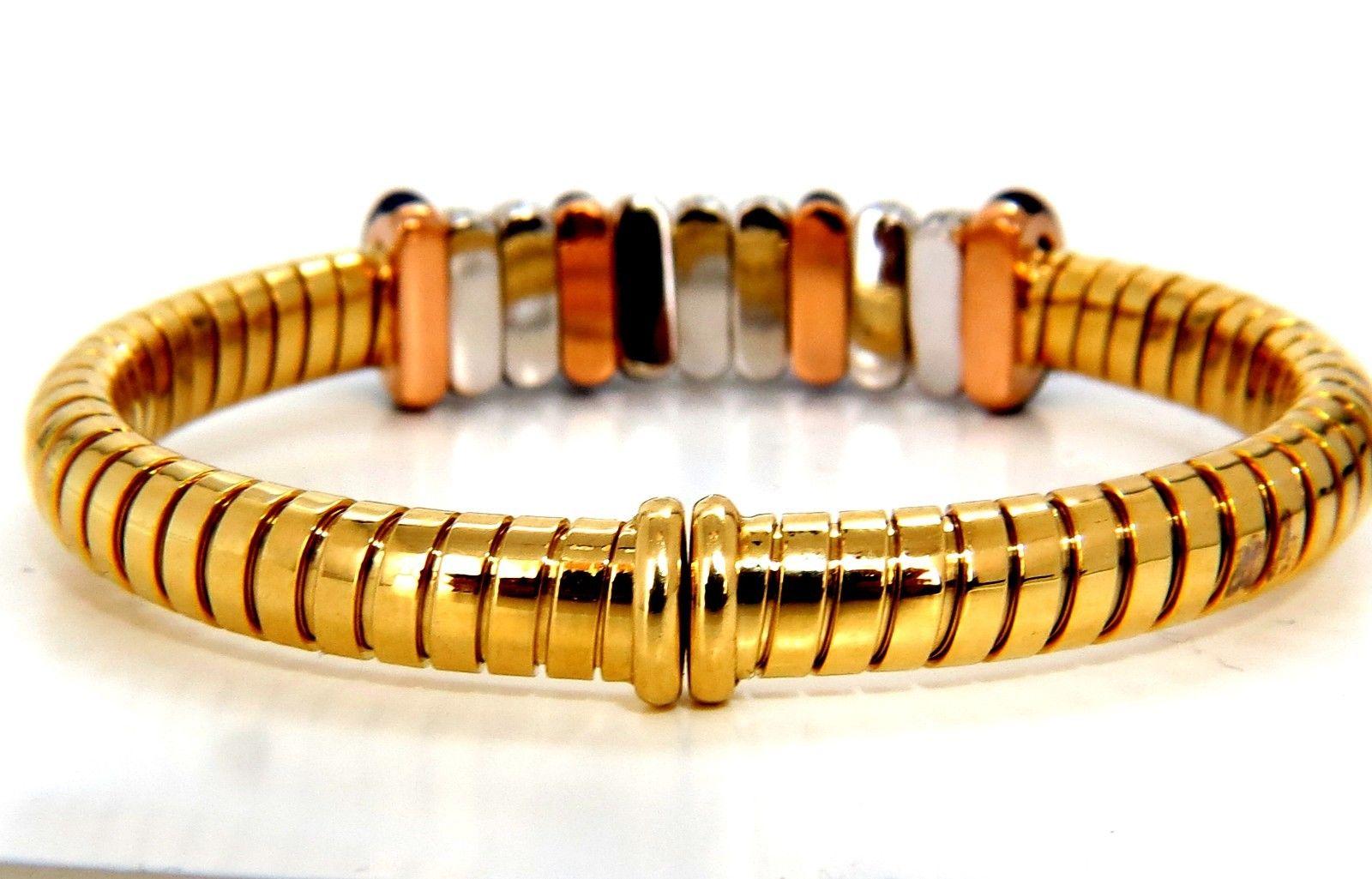 Taille ronde Bracelet jonc accordéon flottant en or 18 carats avec diamants de 1,50 carat, pour femmes en vente
