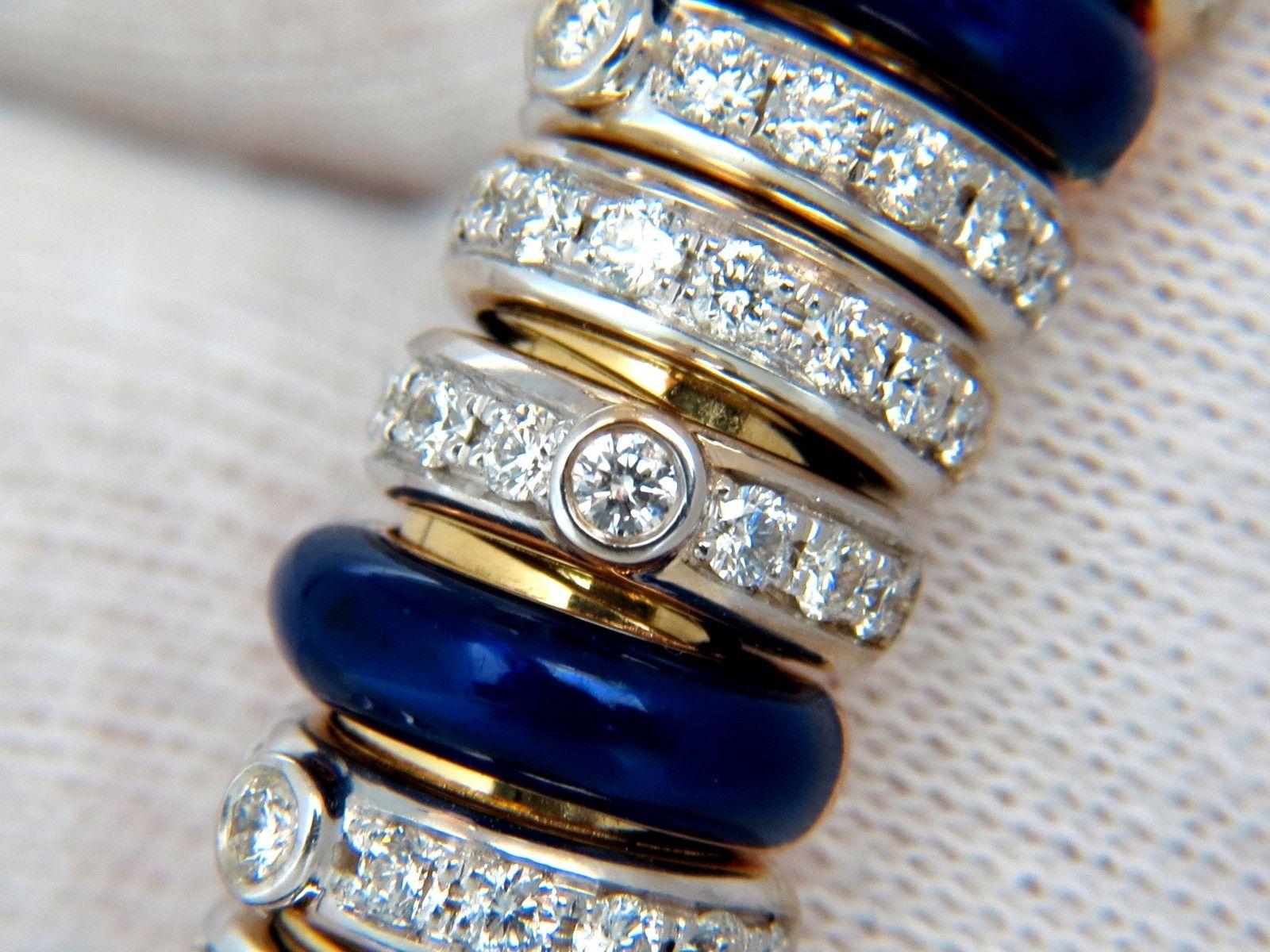 Women's or Men's 1.50 Carat Diamonds Ladies Accordion Bangle Bracelet Floating Rings 18 Karat For Sale