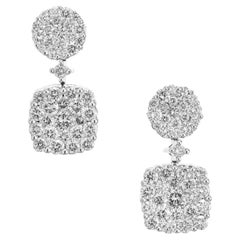 Pendants d'oreilles en or à double grappe de diamants de 1,50 carat